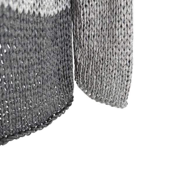 Eileen Fisher Cropped Cardigan Large Gray Open Knit Viscose Blend CJ-2142 - Picture 4 of 8